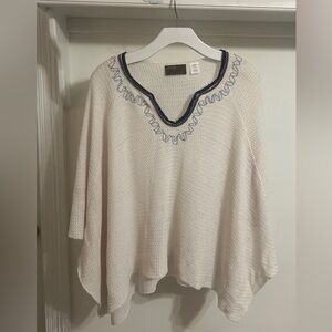 FINAL
PRICE Kerisma Cream V-Neck Sweater with Navy Details